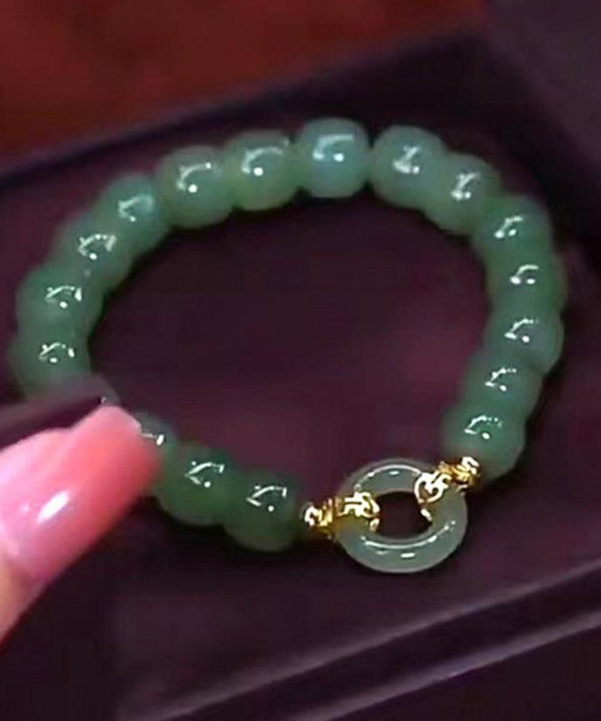 Boutique Grüne Legierung Jade Ping Eine Schnalle Kette Armband TX022