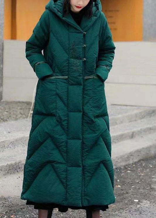 Boutique Grün Bestickte Hoodies Duck Down Puffers Mantel Winter TI022