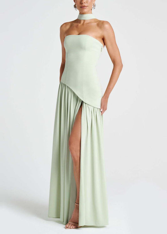 Robes d'été Green Side Light Boutique, écharpe ouverte sans bretelles