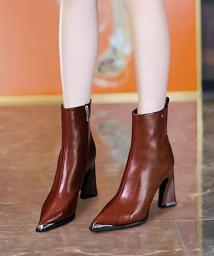 Boutique Mulberry Pailletten Spleißen Blockabsatz Stiefel Spitzschuh TE002