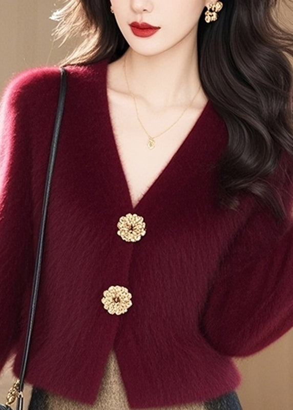 Cardigans en tricot de coton boutonnés à col en V de la boutique Mulberry, printemps TO029