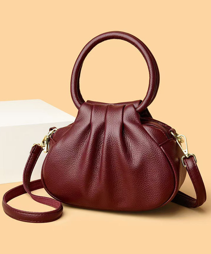 Boutique Leather Tote Calf Handbag Mulberry Wrinkled