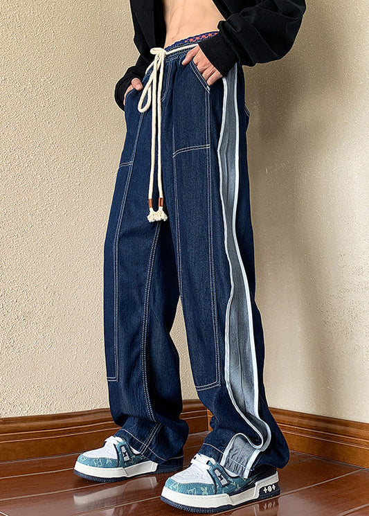 Vêtements en jean pour hommes Pantalons Boutique Surdimensionné Patchwork Printemps Bleu marine