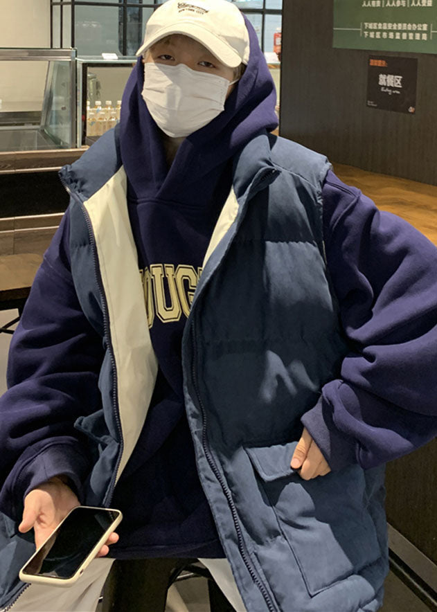 Boutique Navy Übergroße Taschen Feine Baumwolle Gefüllt Männer Parkas Winter TK019