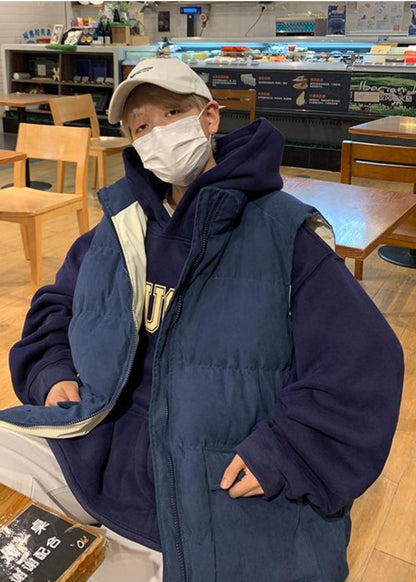 Boutique Navy Übergroße Taschen Feine Baumwolle Gefüllt Männer Parkas Winter TK019