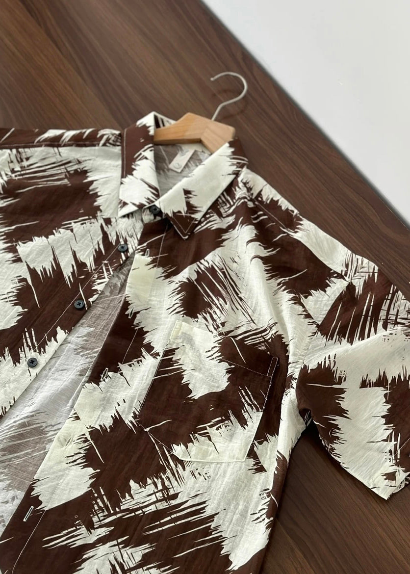 Boutique Peter Pan Kragen Druck Männer Hawaiian Shirts Hemd Sommer HG009