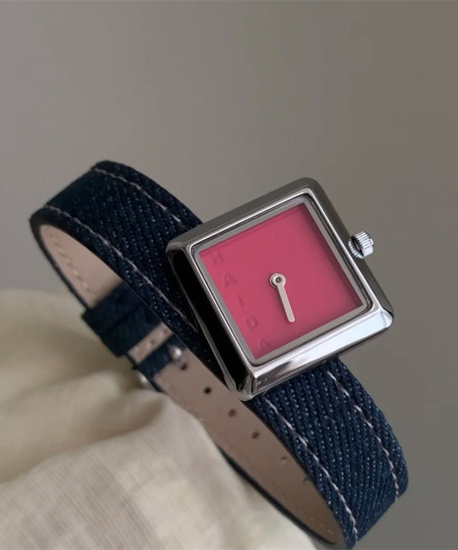 Fabric Waterproof Quartz Boutique Denim Movement Red Watches