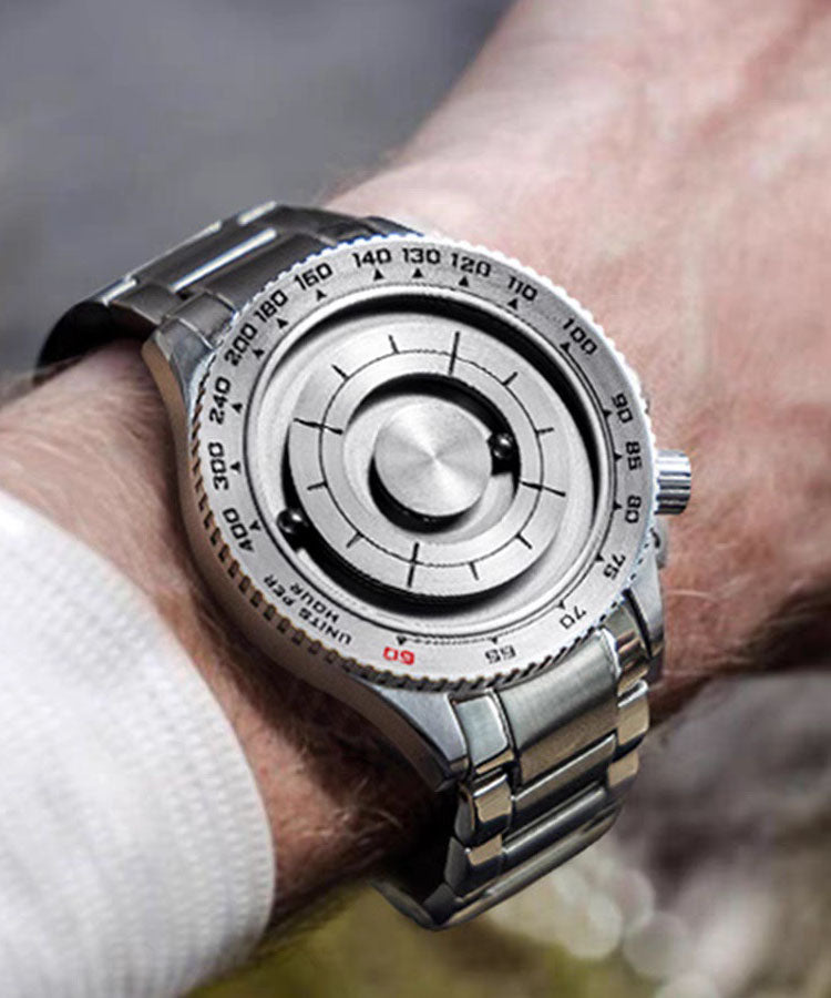 Vorspeise in Form eines Achtdiagramms aus rostfreiem Stahl und Seide