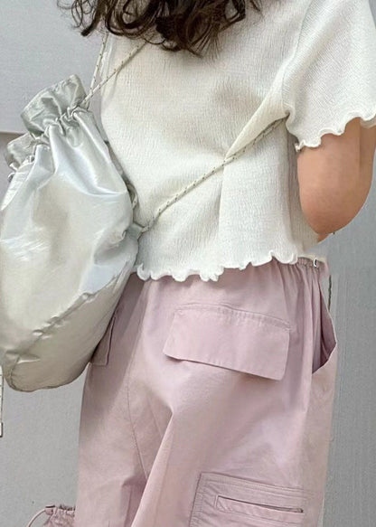 Boutique Haut blanc à volants pour filles Été SS1003