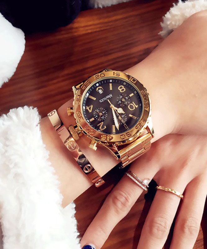 Montres en acier inoxydable avec mouvement à quartz blanc et mécanisme de boutique