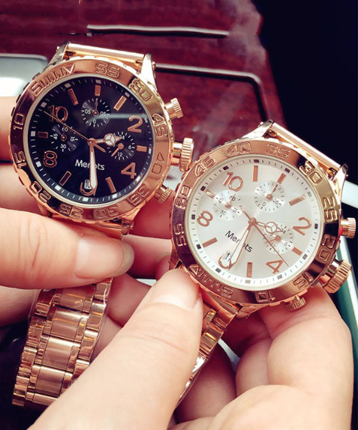 Montres en acier inoxydable avec mouvement à quartz blanc et mécanisme de boutique