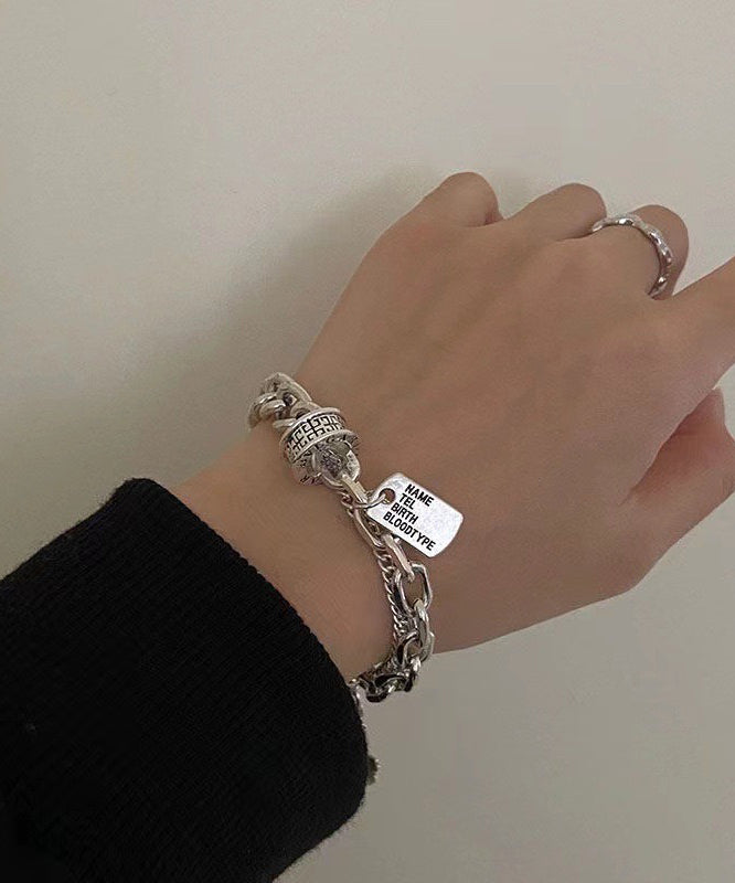 Bracelet Charm Brief Stainless Graphic Steel Chain Silk