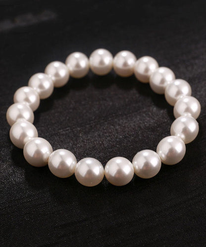 Kurzes weißes Legierungsperlenarmband YD046