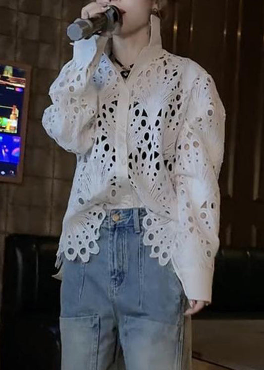 Hemd Aus Spitze Peter White Spring Hollow Pan Kurze Kragen