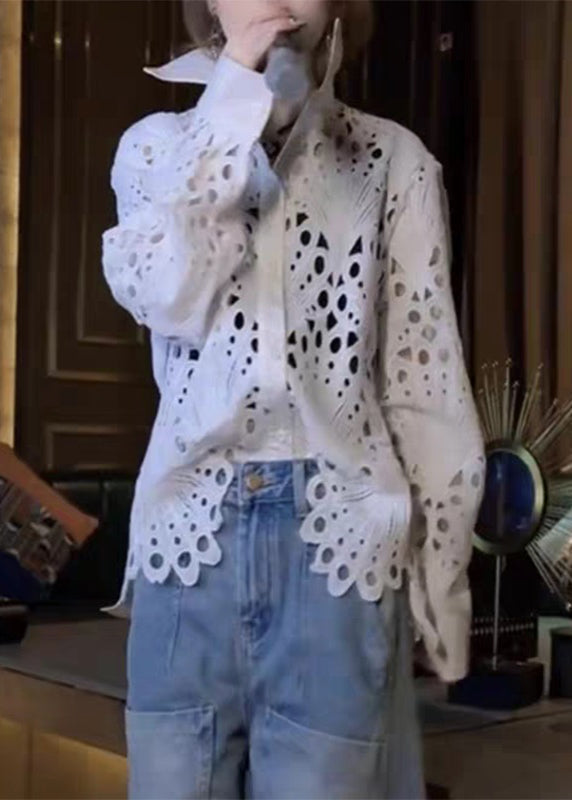 Hemd Aus Spitze Peter White Spring Hollow Pan Kurze Kragen