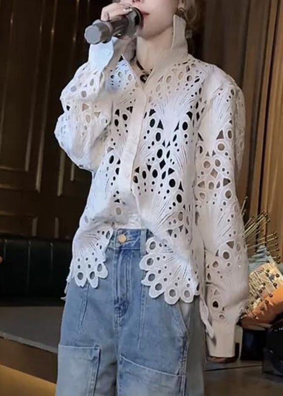 Hemd Aus Spitze Peter White Spring Hollow Pan Kurze Kragen