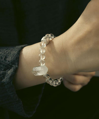 Charm Brief Bracelet Crystal Weave White Asymmetrical Stone Gem