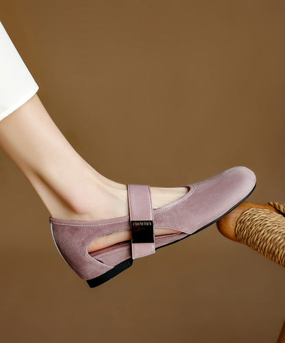 Schuhe Schnalle Wildleder Spleißen Braun Keil Damen Riemen