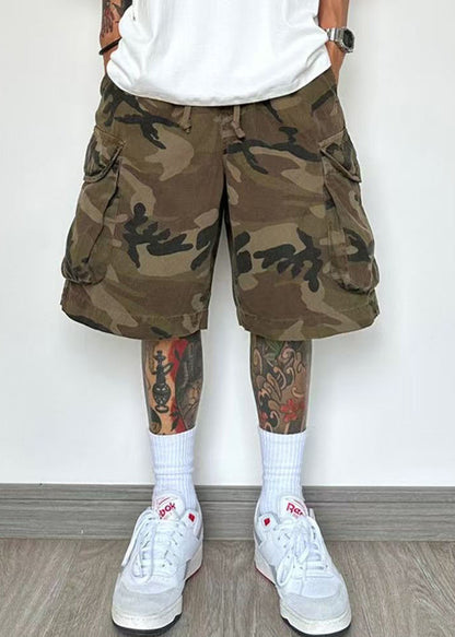 Taschen Camouflage Shorts Baumwolle Elastische Taille Männer