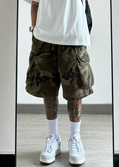 Taschen Camouflage Shorts Baumwolle Elastische Taille Männer