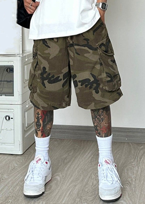 Taschen Camouflage Shorts Baumwolle Elastische Taille Männer