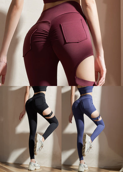 Casual Black Bandage Seamless Gym Shark Leggings TD011