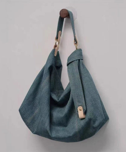 Sac à main en denim bleu décontracté de grande capacité et durable QF018