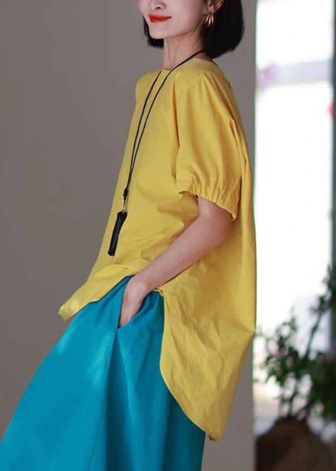 Neck T Low Open Casual Design Side O Blue Shirts Cotton High