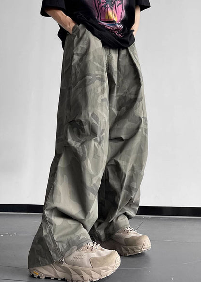 Pantalon camouflage homme coton taille élastique décontracté poches été