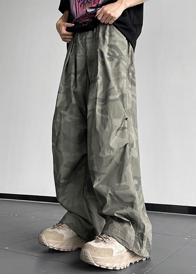 Pantalon camouflage homme coton taille élastique décontracté poches été
