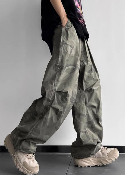 Pantalon camouflage homme coton taille élastique décontracté poches été