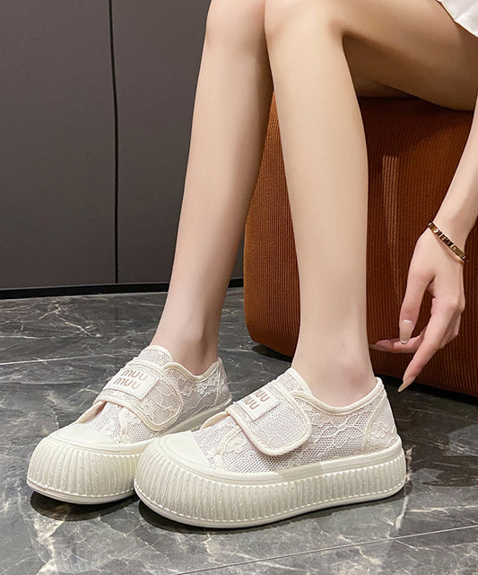 Splicing Flats Casual Mesh Comfy Beige Breathable