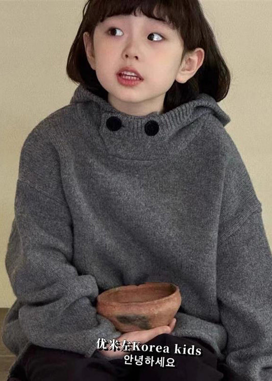 Pull à capuche décontracté gris foncé en coton épais pour enfant, motif patchwork, printemps TP034