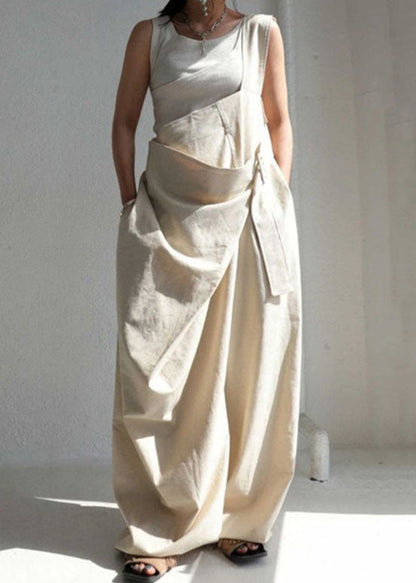 Lässiger grüner One-Shoulder-Taschen-Baumwoll-Träger-Jumpsuit Sommer TL030