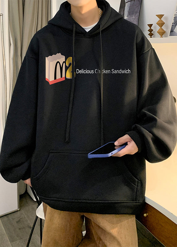 Sweat à capuche décontracté en coton vert avec poches pour homme, motif graphique, automne EQ013