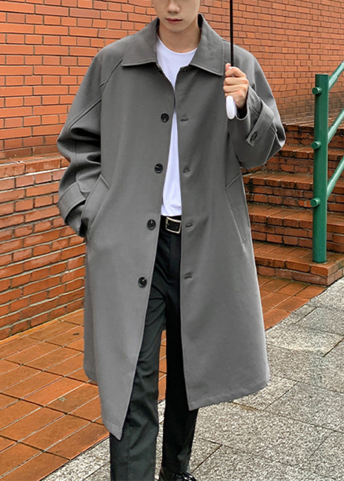 Casual Khaki Peter Pan Kragen Taste Baumwolle Männer Graben Frühling YQ014