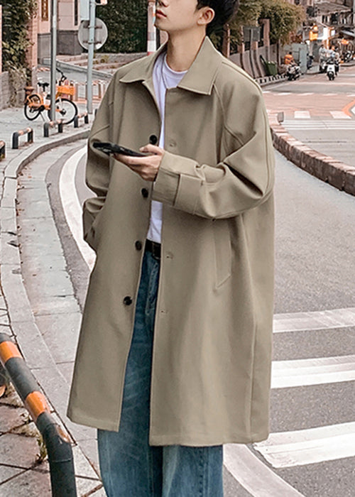 Casual Khaki Peter Pan Kragen Taste Baumwolle Männer Graben Frühling YQ014