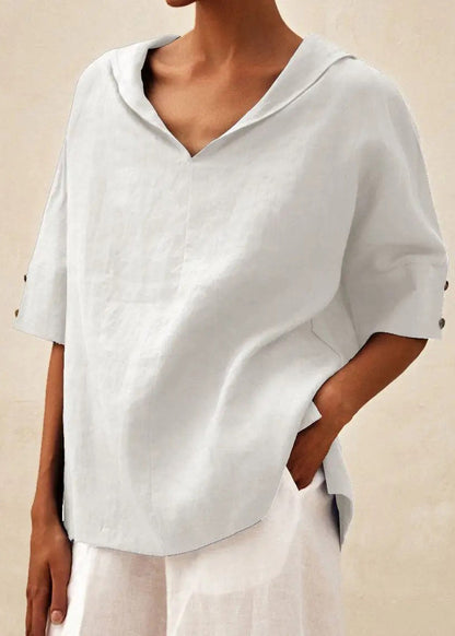 Shirts Sleeve Open Orange Casual Short Side O-Neck