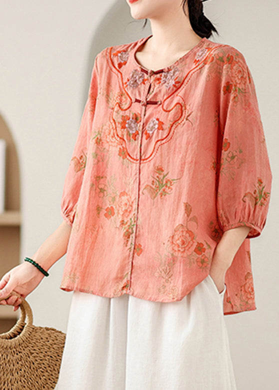 Casual Orange Patchwork Low High Design Shirt Summer AP027