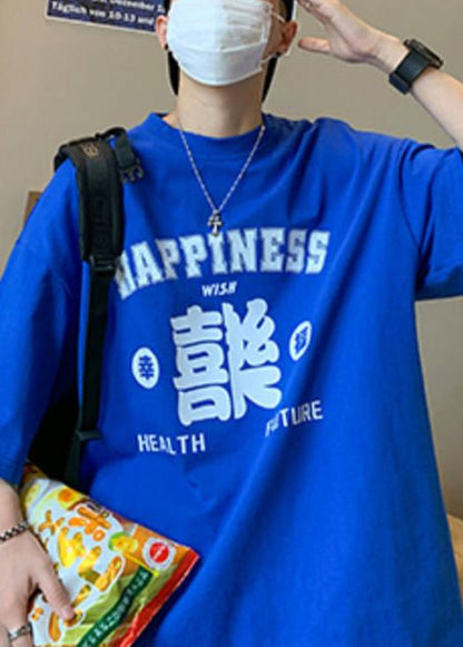 Print Sleeve Neck Casual O Pink Cotton Half Men Shirts T