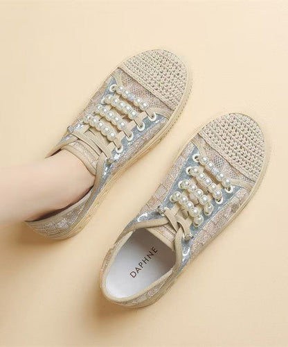 Casual Splicing Flat Feet Shoes Black Breathable Mesh KJ059