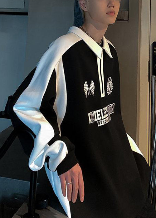 Frühling Weiß Streetwear TC030 Patchwork Casual Männer Baumwolle