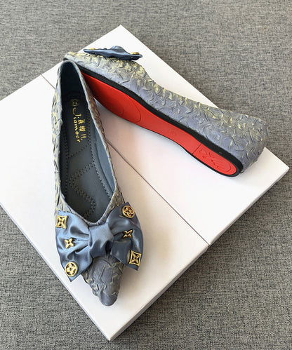 Bow Black Chic Flache spitze Zehenspleißschuhe