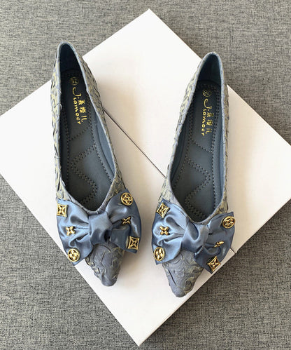 Bow Black Chic Flache spitze Zehenspleißschuhe