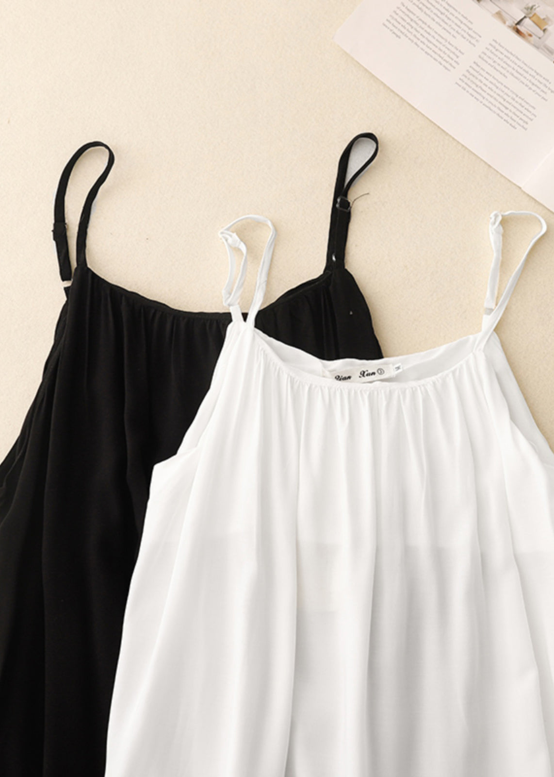 Strap Chiffon Schwarz Chic Kleid Übergroßen Sommer