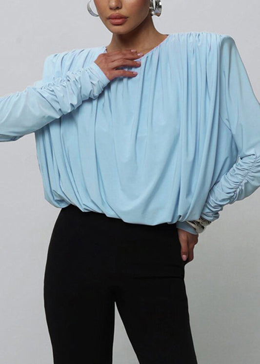 Schicker Bodysuit Blau Herbst Rückenfrei O-Ausschnitt