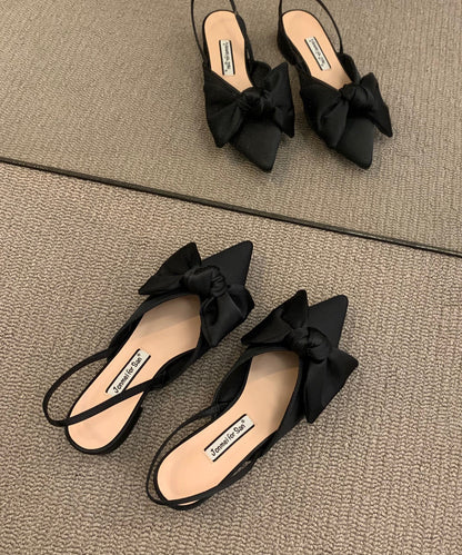Sandales en tissu de coton à carreaux épais avec nœud et nœud chic et grand format