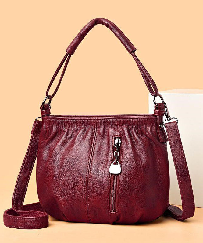 Versatile Leather Chic Shoulder Brown Faux Bag