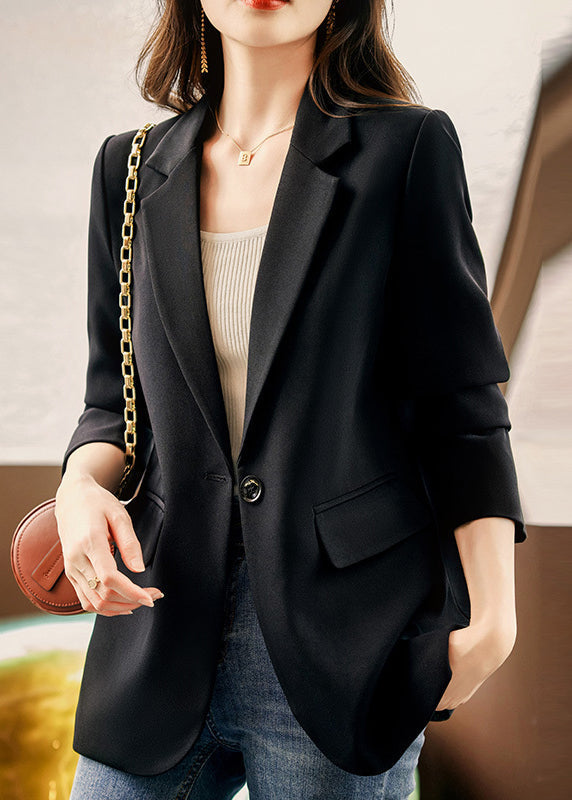 Chic Coffee Peter Pan Collar Pockets Button Suit Coat Fall RS038