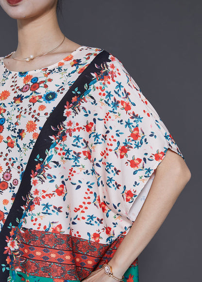 Chic Colorblock Oversized Print Cotton Dress Summer SD1037